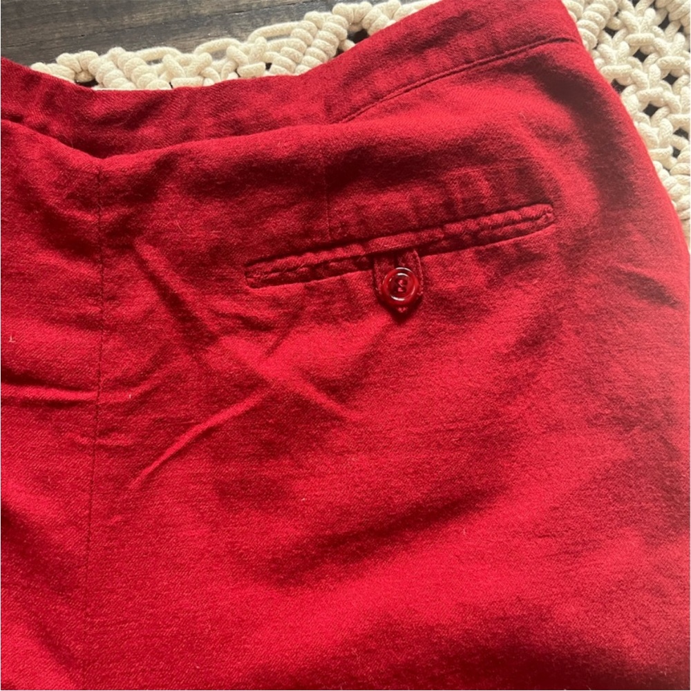 J. TIKTINER Côte D’Azure NICE Red Wool Gaucho Pants Size 6 to 8 - Picture 6 of 11